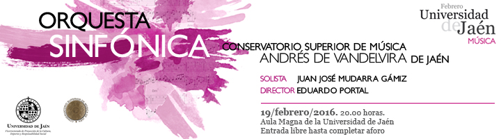 Cartel concierto de la Orquesta Sinfónica del Conservatorio Superior de la Música Andres de Vandelvira de Jaén